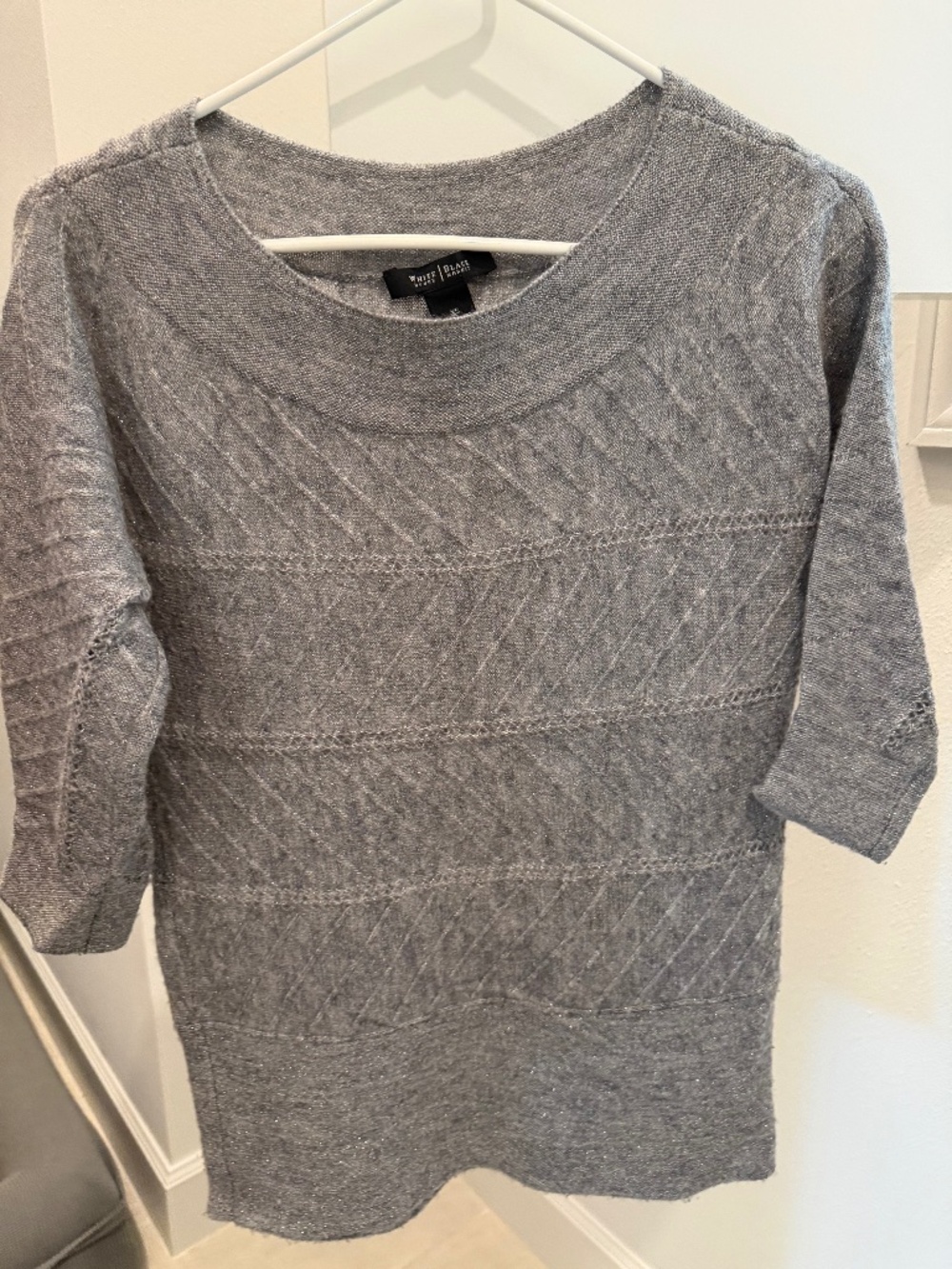 White House Black Market Gray Knit Sweater – XS